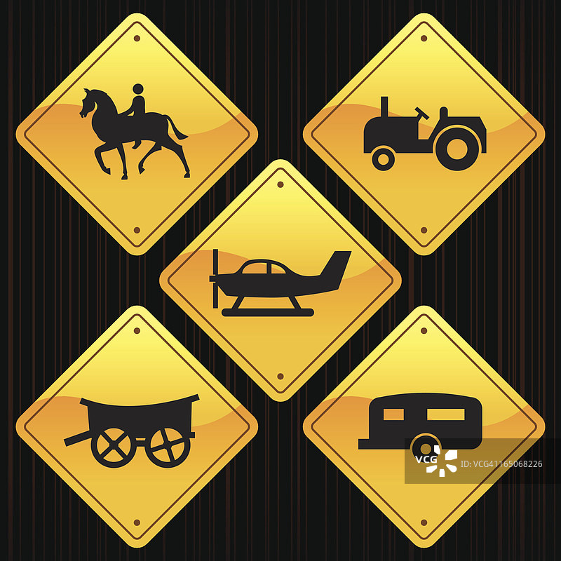 黄色交通标志图片素材