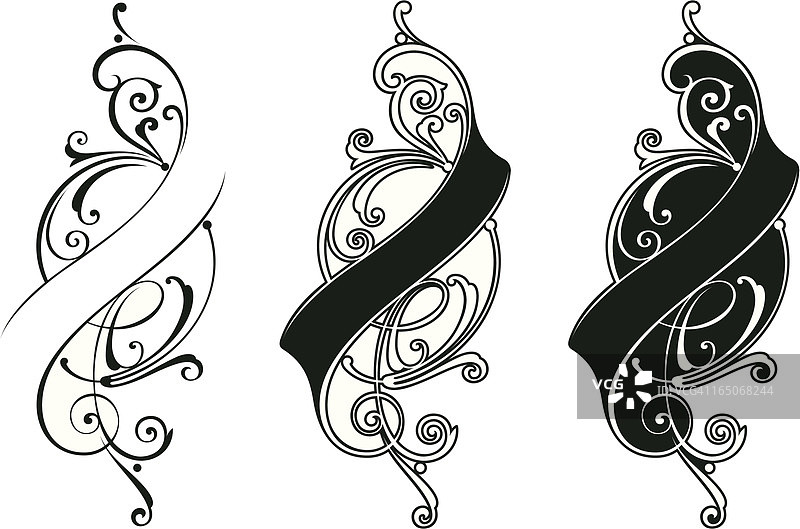 丝带卷轴艺术字图片素材