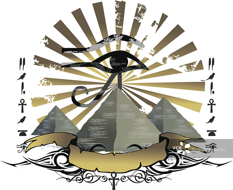 金字塔和荷鲁斯之眼标志图片素材