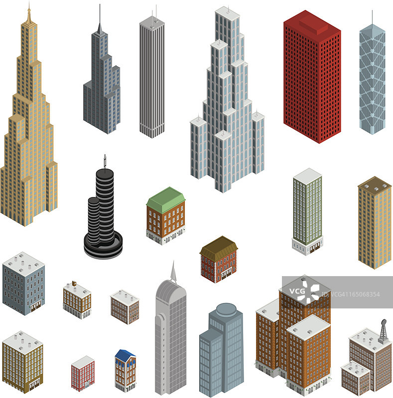 矢量混合建筑图片素材