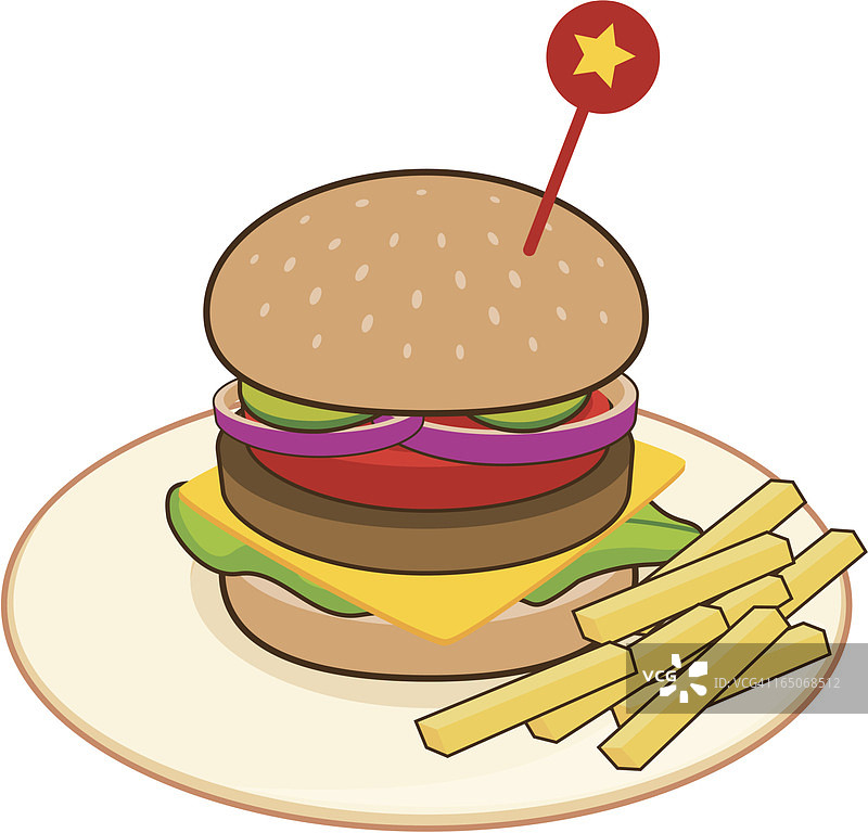 汉堡薯条套餐图片素材
