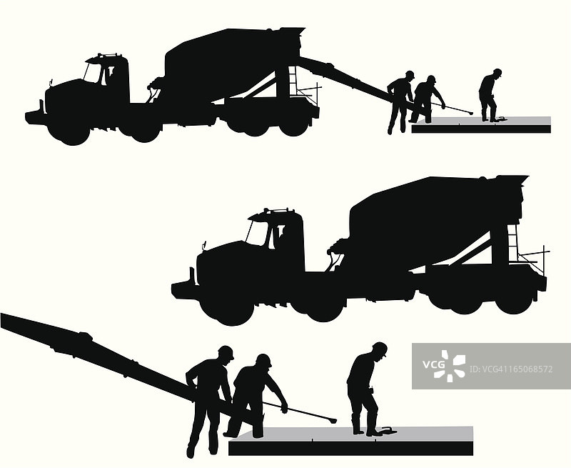 水泥工人矢量剪影图片素材