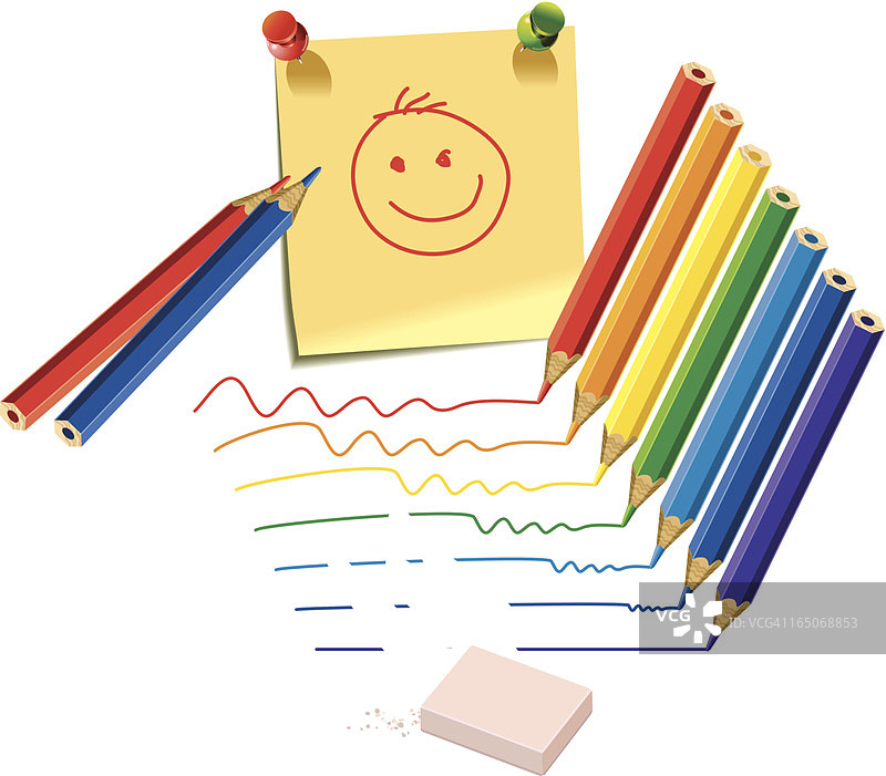 不同颜色的铅笔图片素材
