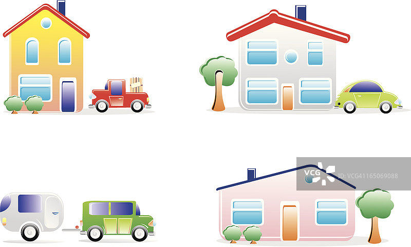 夏日房屋图片素材