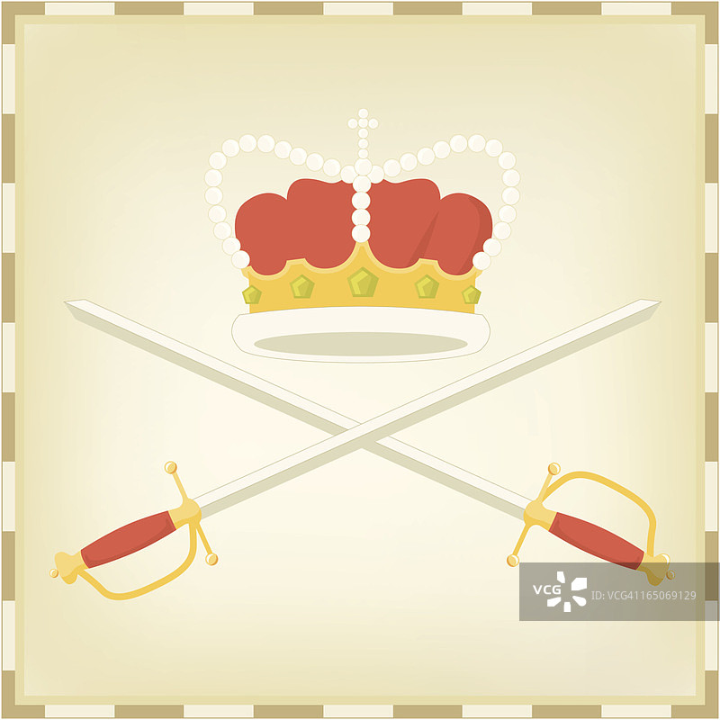 皇室的象征：皇冠和剑图片素材