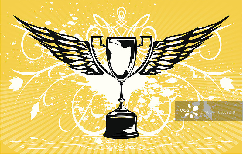 带翅膀的奖杯图片素材