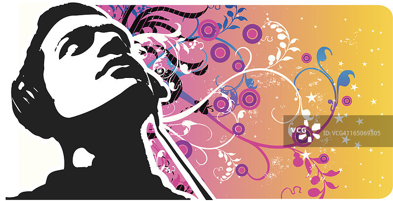 音乐花卉设计图片素材