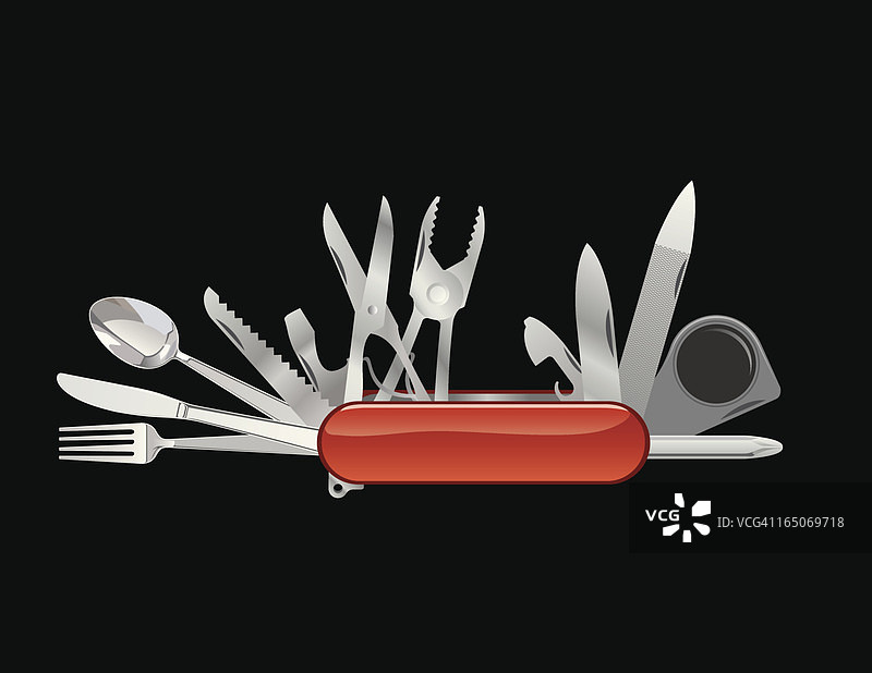 袖珍多用途刀矢量图图片素材