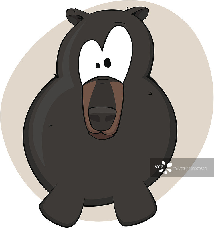 卡通黑熊矢量插画图片素材
