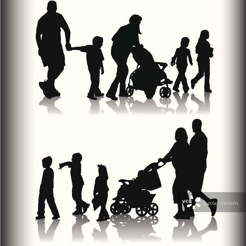 家庭与朋友的影子系列图片素材