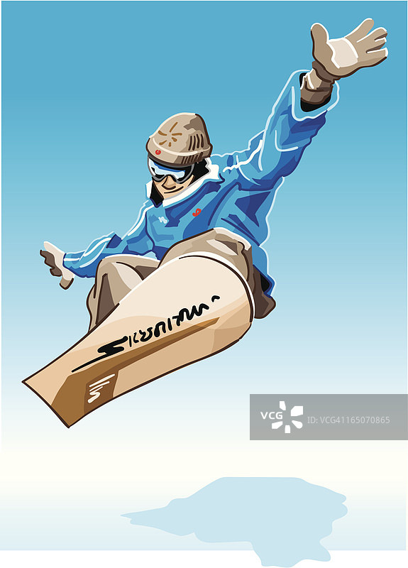蓝色滑雪者图片素材