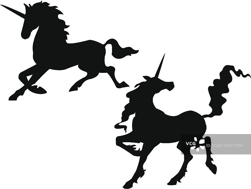 独角兽剪影图片素材