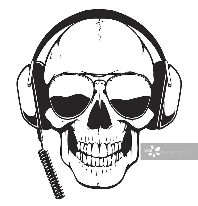 DJ骷髅头图片素材