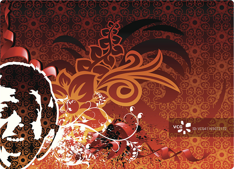 卷轴背景中的DJ图片素材