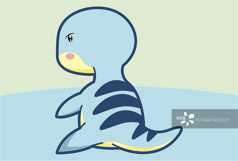 蛇颈龙卡通图片素材