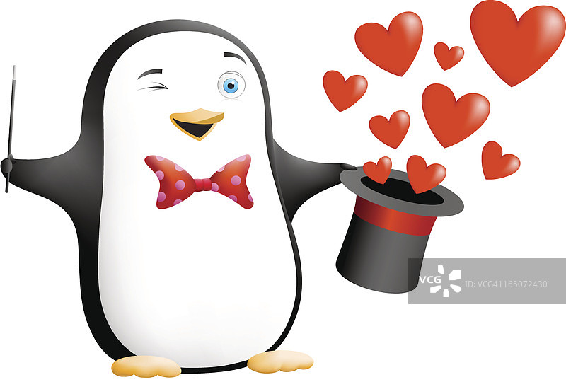 魔术师企鹅图片素材