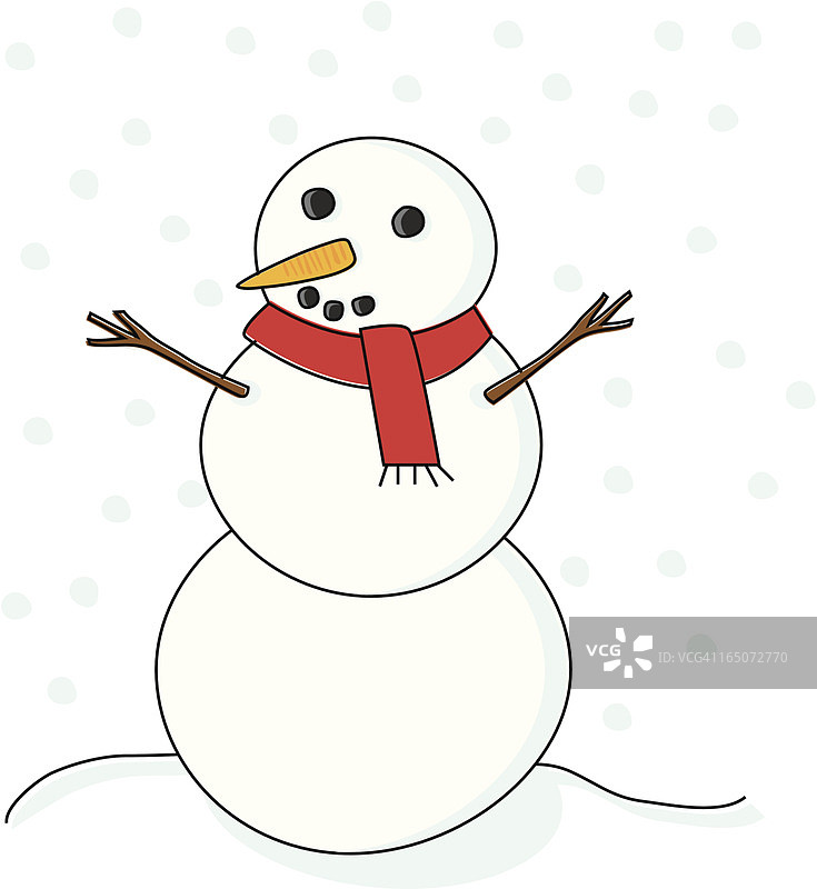 雪人素描图片素材