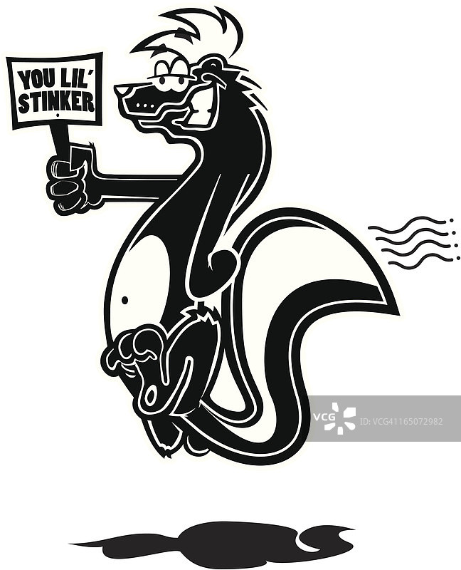 拿着标志的臭鼬图片素材