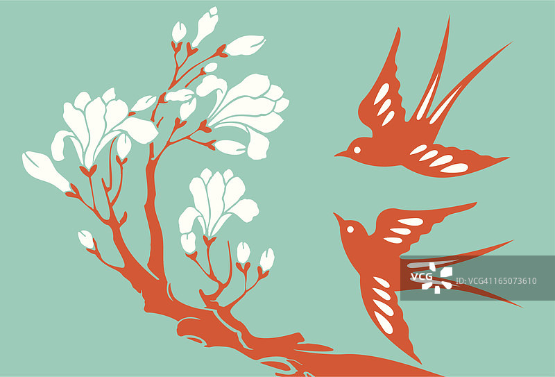 燕子与玉兰图片素材