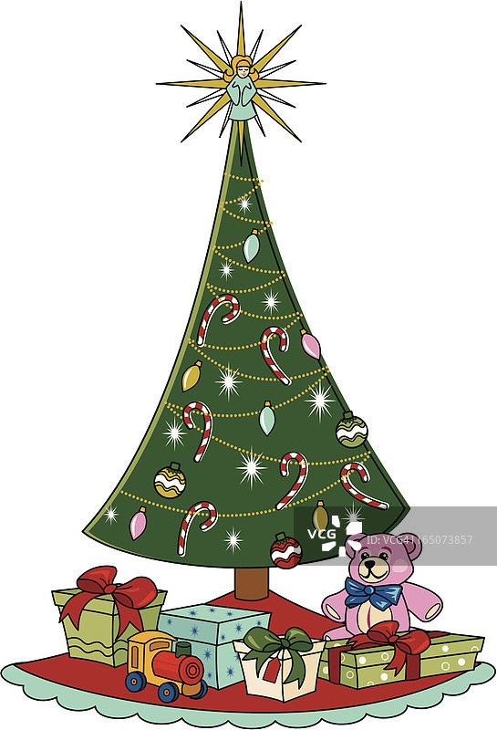 复古圣诞树图片素材