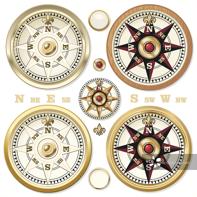 金色指南针图片素材