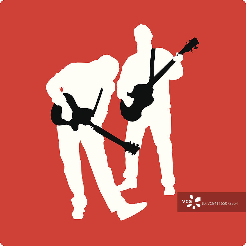 吉他贝斯剪影（矢量插图）图片素材