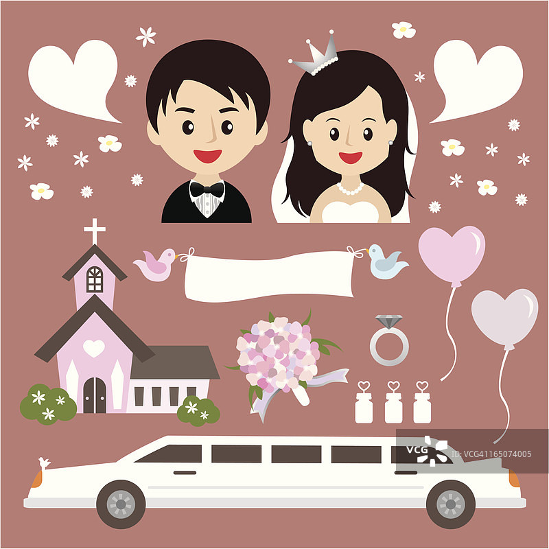 婚礼泡泡图标合集02图片素材