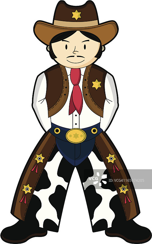 可爱的狂野西部牛仔警长图片素材