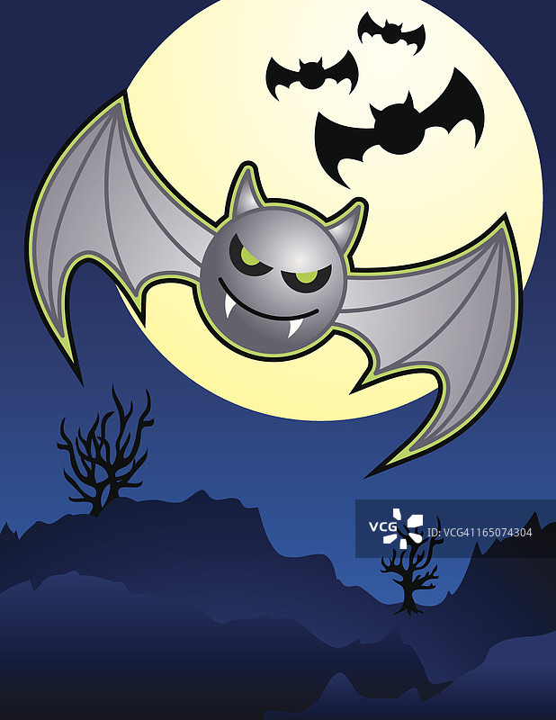 蝙蝠与满月图片素材