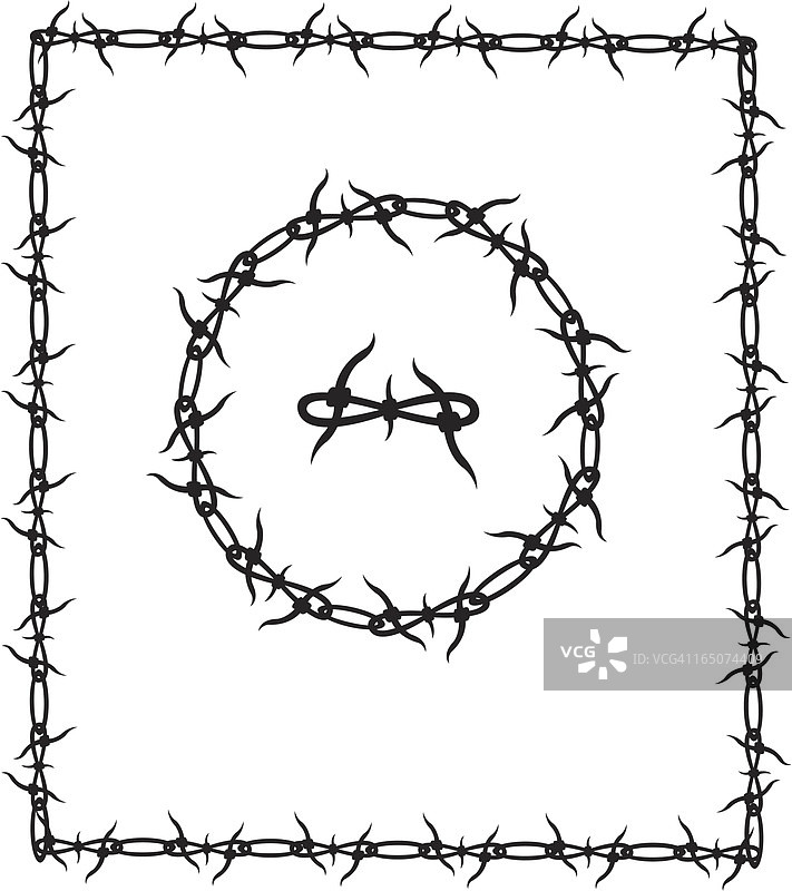 带刺铁丝网边框图片素材