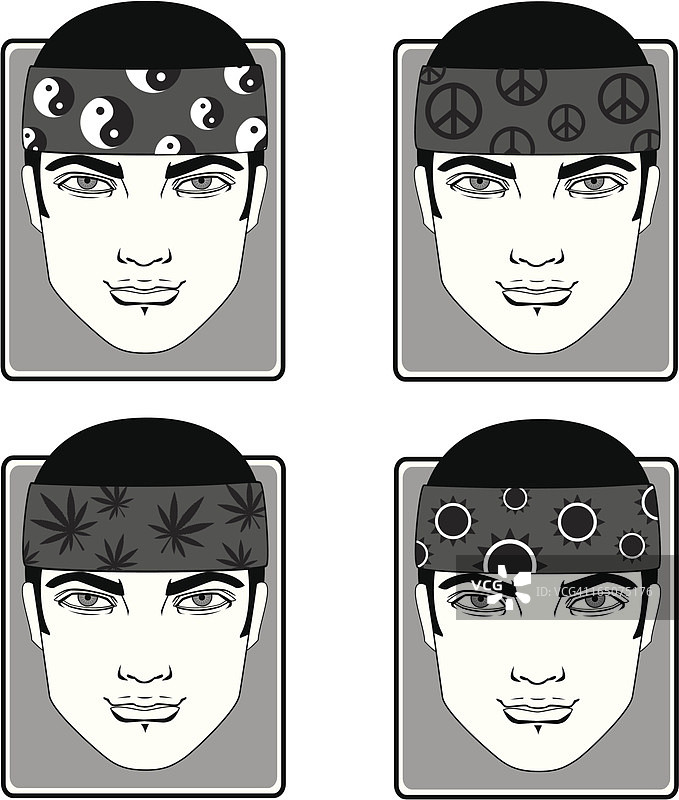 太阳、和平、道、Mariuana头巾图片素材