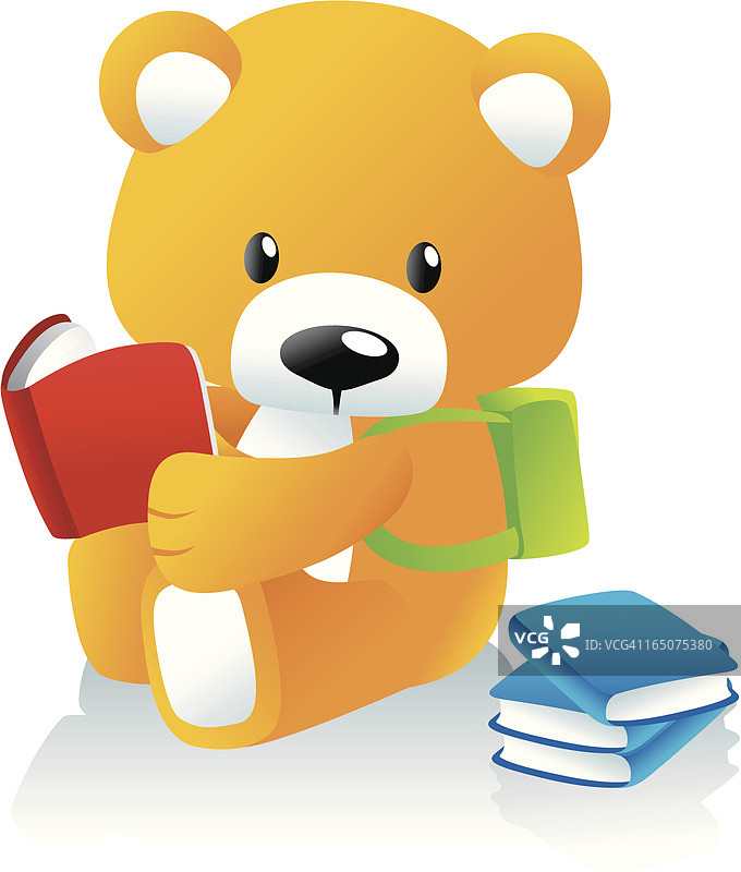 阅读的泰迪熊图片素材
