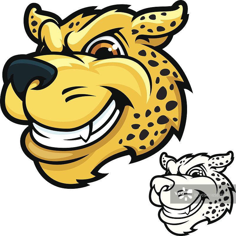 快乐的猎豹头部图片素材