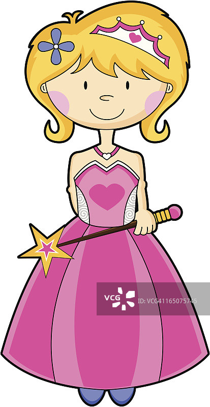 带魔杖的可爱仙女公主图片素材