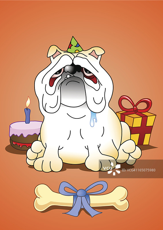 斗牛犬生日图片素材