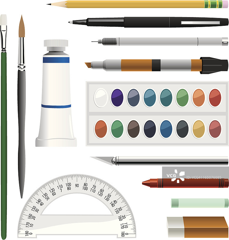 矢量艺术用品图片素材