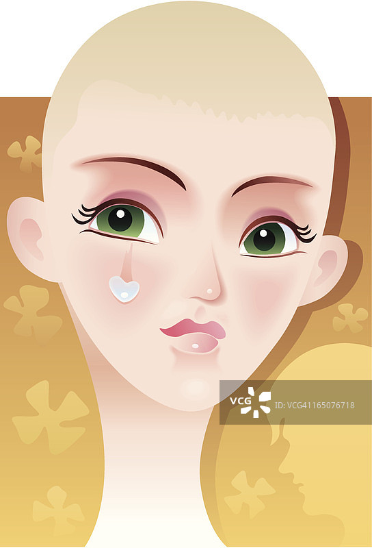 泪痕满面的脸图片素材