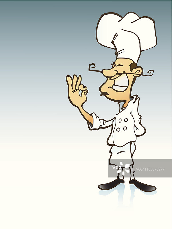 快乐的厨师用手表示赞同图片素材