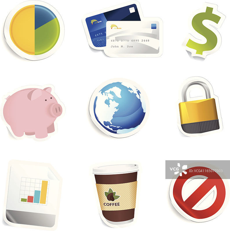 金融粘性图标图片素材