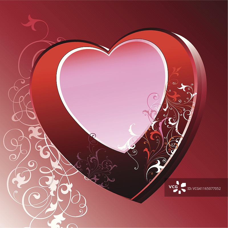 情人节爱心卷轴图片素材