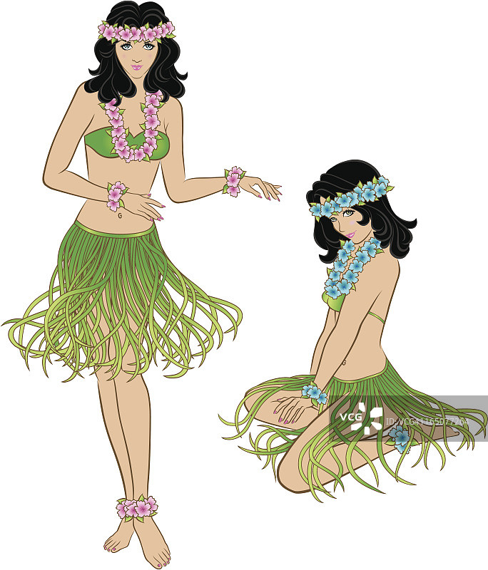 夏威夷草裙舞舞者图片素材