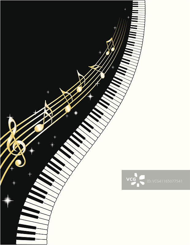 钢琴琴键和音符图片素材