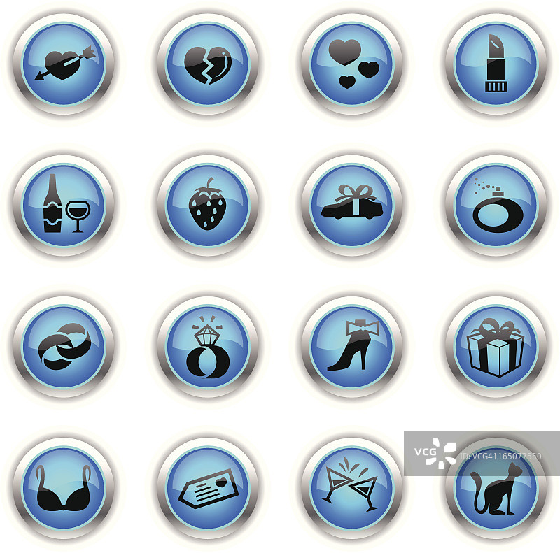 蓝色爱心图标图片素材