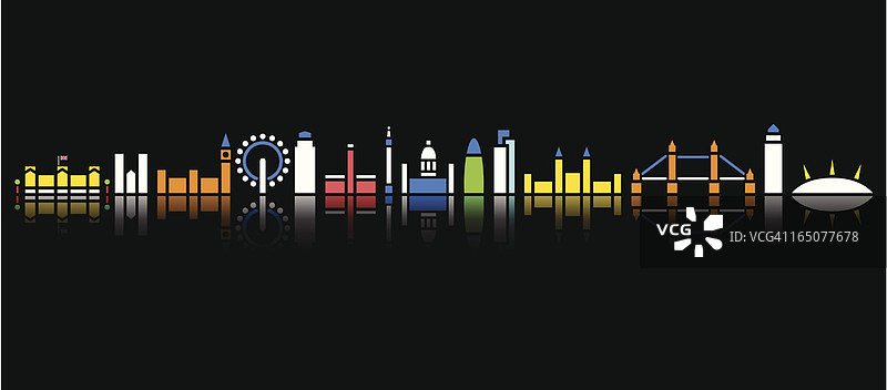 黑色背景上的伦敦图片素材