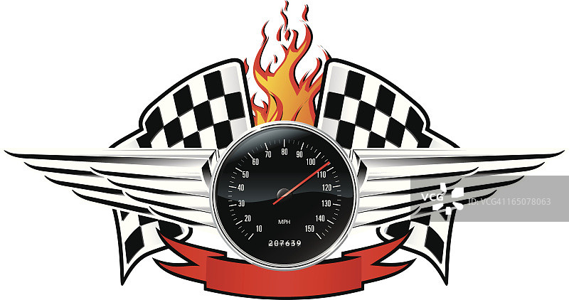 火焰速度赛车标志图片素材