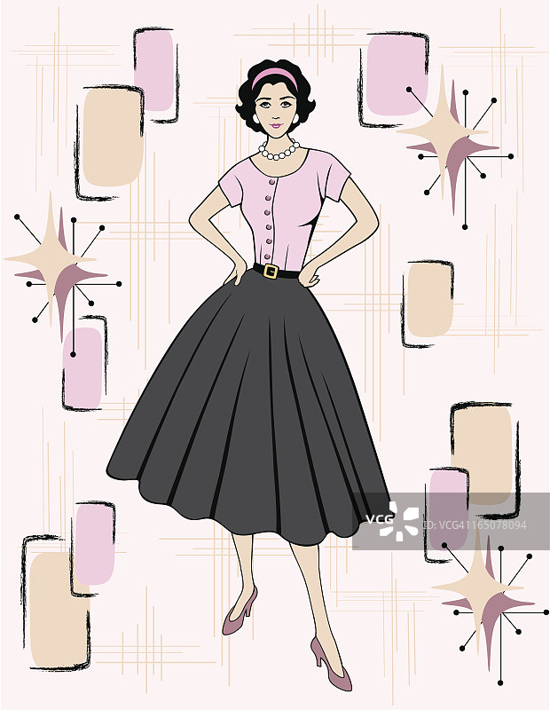 20世纪50年代复古时尚图片素材