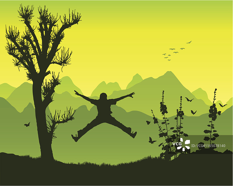 山间跳跃的星星图片素材