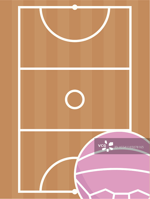 英式篮球球场和球图片素材
