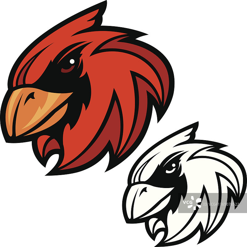 红雀头部吉祥物图片素材