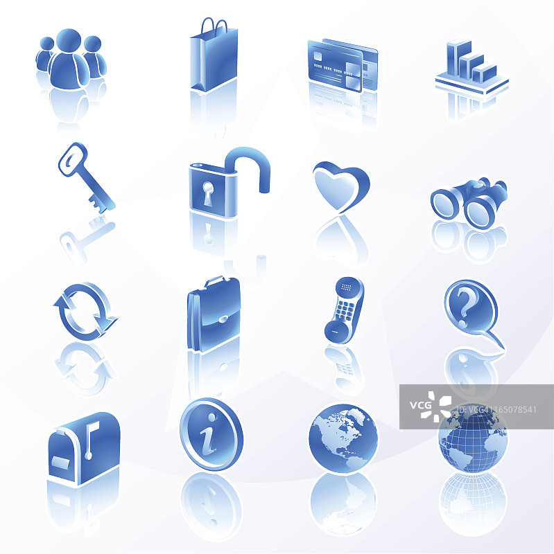 网站和互联网图标2：蓝色图片素材
